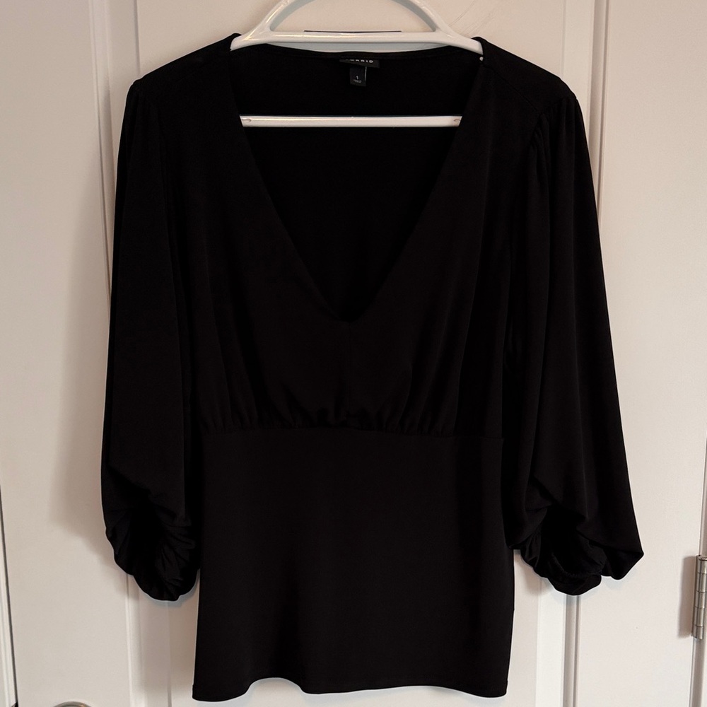 Torrid Elegant Black V-Neck Quarter Sleeve Blouse